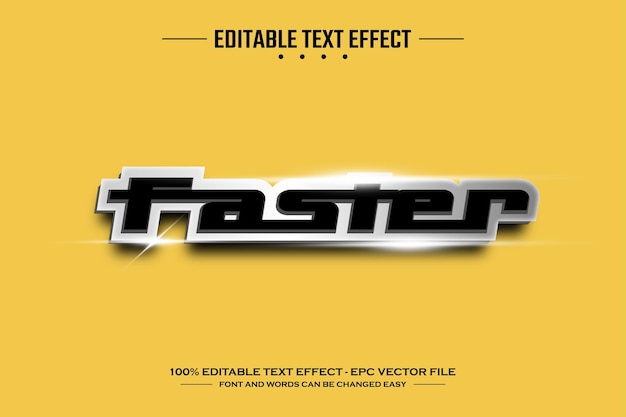 faster 3d editable text effect template