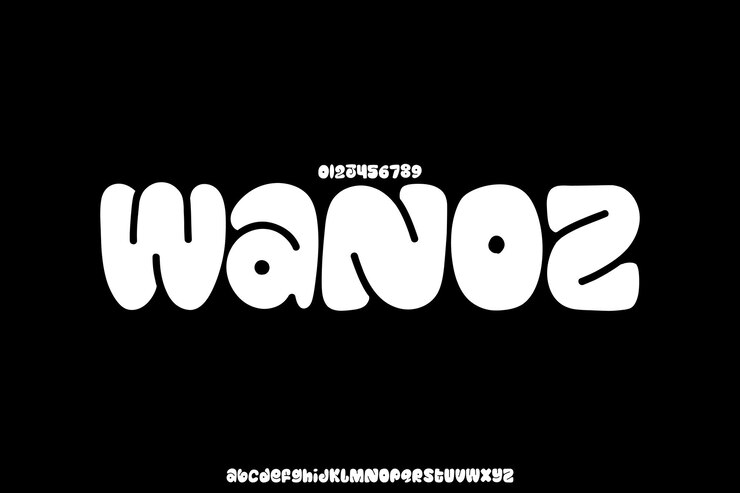 Vector fat wanoz creative vector bold display alphabet font design vector illustration