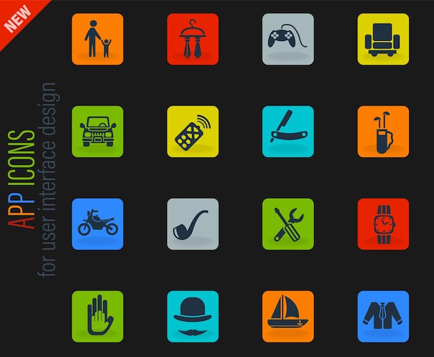 Father day icon set