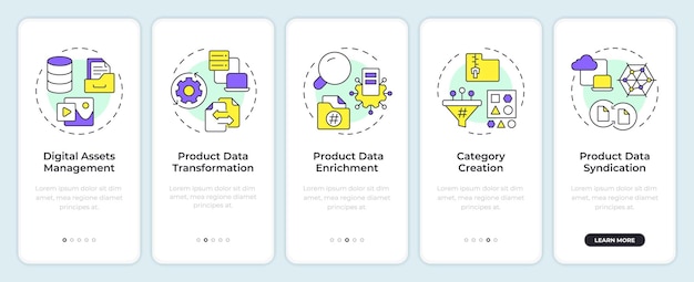 Features of PIM onboarding mobile app screen