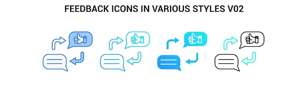 Feedback icon Blue Dualline Gradient Gradient fill style