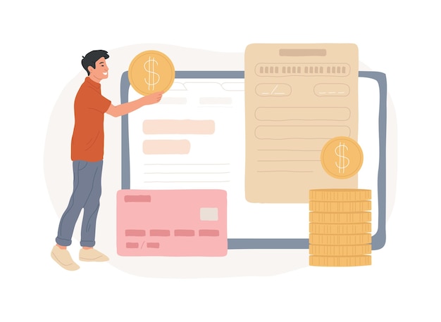 Fees and funding isolated concept vector illustration
