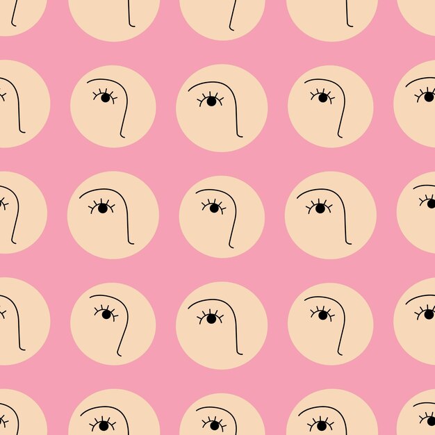 Feminine look abstract personage mascot design funny face cute icon