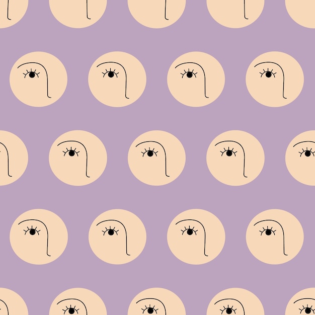 Feminine look abstract personage mascot design funny face cute icon