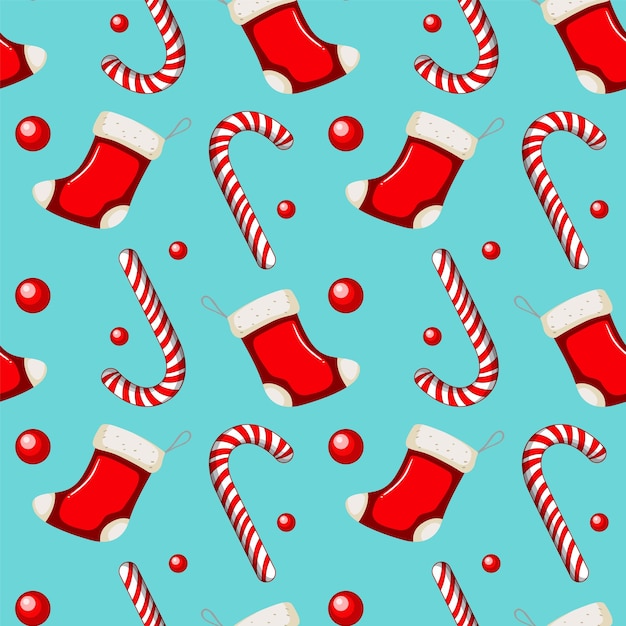 festive christmas stockings and candy canes