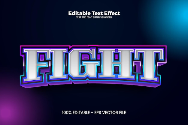 Fight editable text effect in modern trend style