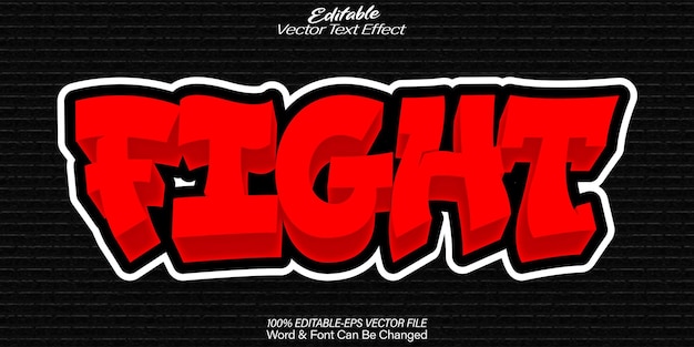 fight vector text effect editable alphabet combat ninja war battle esport gamer videgame red