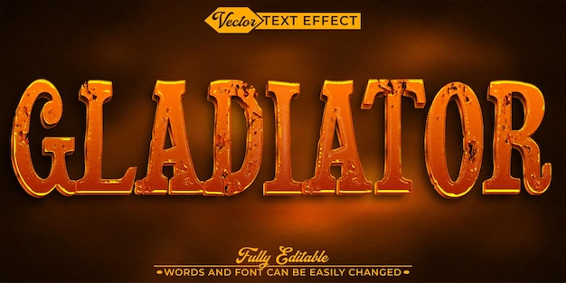 Fighter Flame Gladiator Vector Editable Text Effect Template
