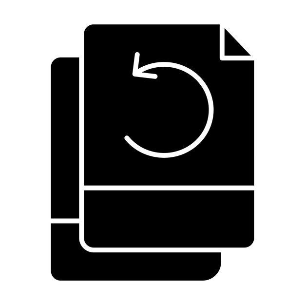 File Backup Glyph Solid Black Illustration