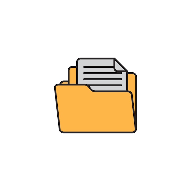 File colored vector icon on white background