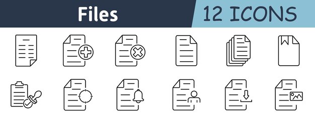 file documentation set icon official reports health files approval lists user information notifications download options file storage digital tools