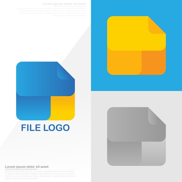 file logo with gradient colors in a modern abstract style
