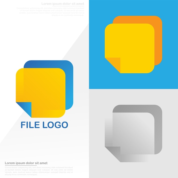 file logo with gradient colors in a modern abstract style