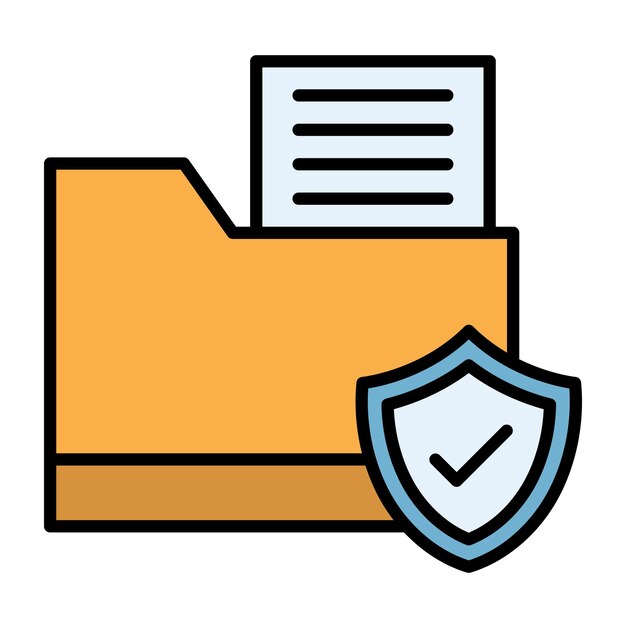 File Protection Flat Illustration