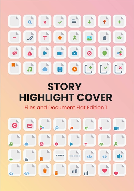 Files and Document Flat Story Highlight Cover