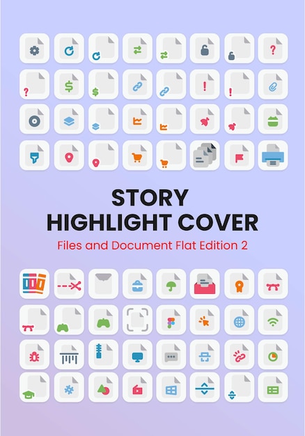 Files and Document Flat Story Highlight Cover