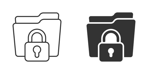 Files folder permission icon in flat style Document access vector illustration on isolated background Secret archive sign business concept