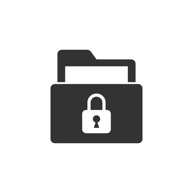 files folder permission icon in flat style document access vector illustration on isolated background secret archive sign business concept