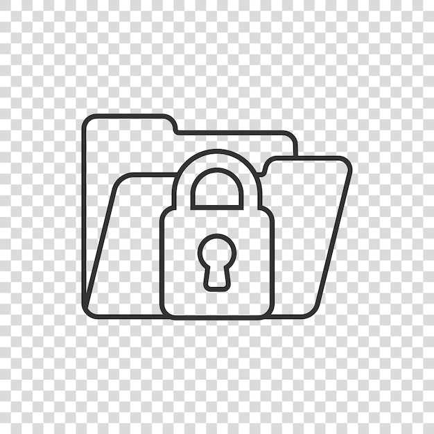 files folder permission icon in flat style document access vector illustration on isolated background secret archive sign business concept