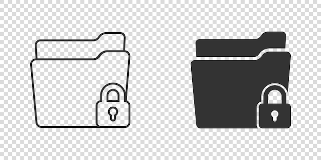 Files folder permission icon in flat style Document access vector illustration on isolated background Secret archive sign business concept