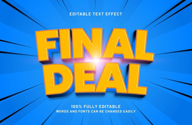 final deal editable text effect in discount and promo text style