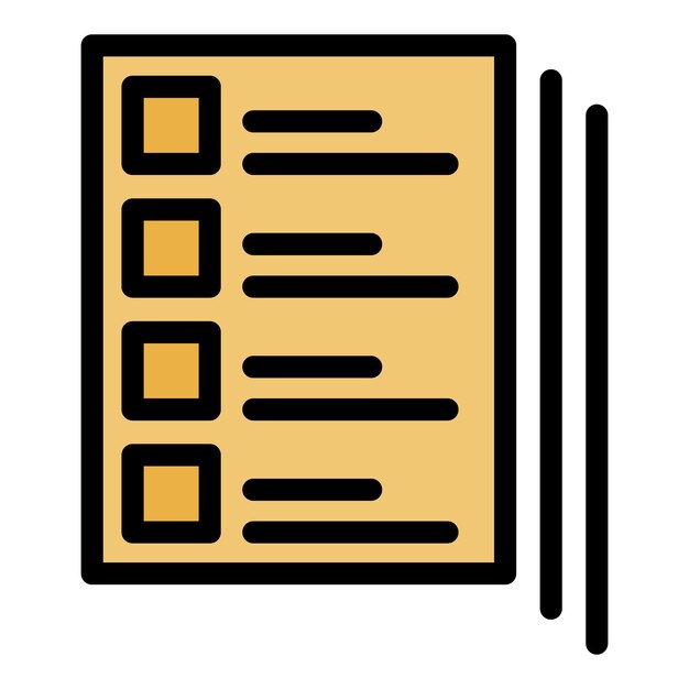 Final exam icon Outline final exam vector icon color flat isolated