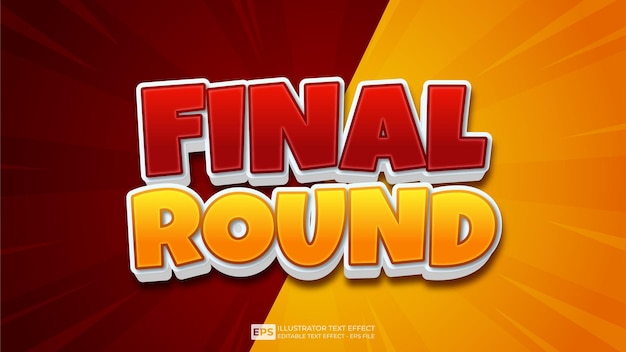 final round 3d editable text effect font