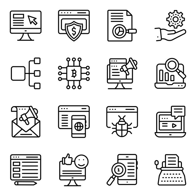 Finance and Ebusiness line Icons Pack