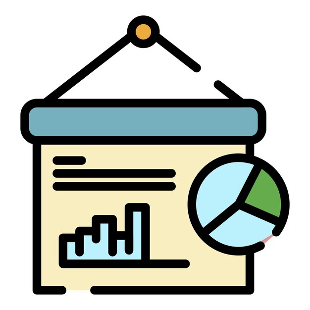 finance graph icon outline finance graph vector icon color flat isolated