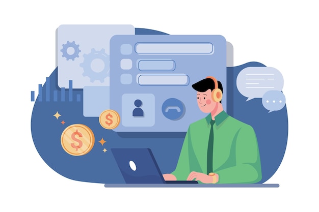 Financial Consulting Expert Illustration concept A flat illustration isolated on white background
