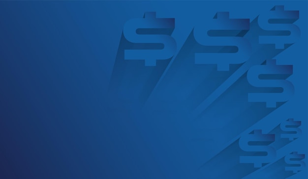 Financial Currency background templates on gradient blue used in stock market and financial concept