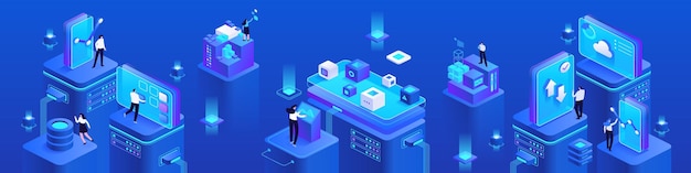 Financial transaction with cryptocurrency isometric