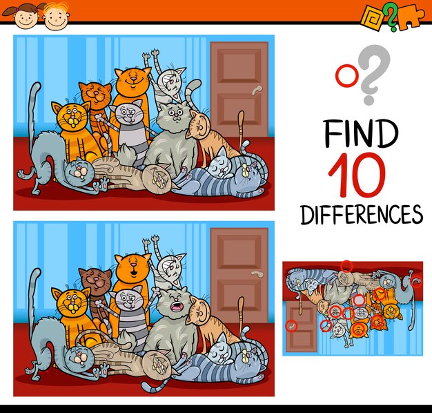 finding differences game cartoon