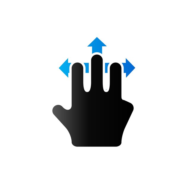 finger gesture icon in duo tone color gadget touch pad smartphone laptop