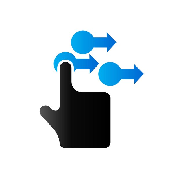 finger gesture icon in duo tone color gadget touch pad smartphone laptop
