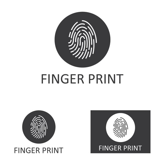 Finger print logo vector icon illustration