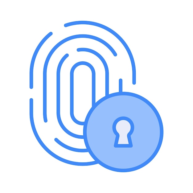 Fingerprint cyber security icon Digital security authentication concept