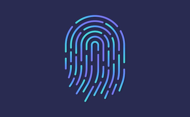 Fingerprint icon ID app icon on blue background
