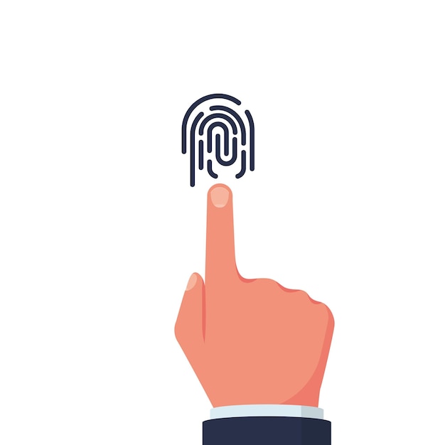 fingerprint id application place to scan your finger indication of personality security data