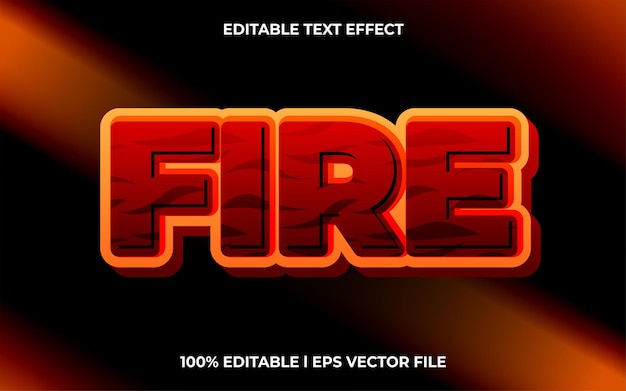 Fire 3d text effect editable text for template headline