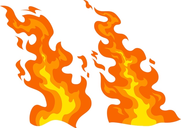 fire element vector flat illustrations vector