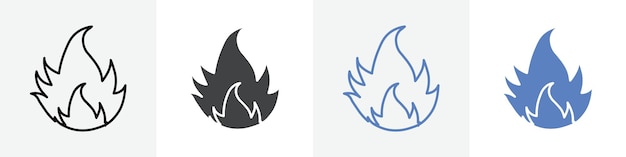 fire icon vector set use for web