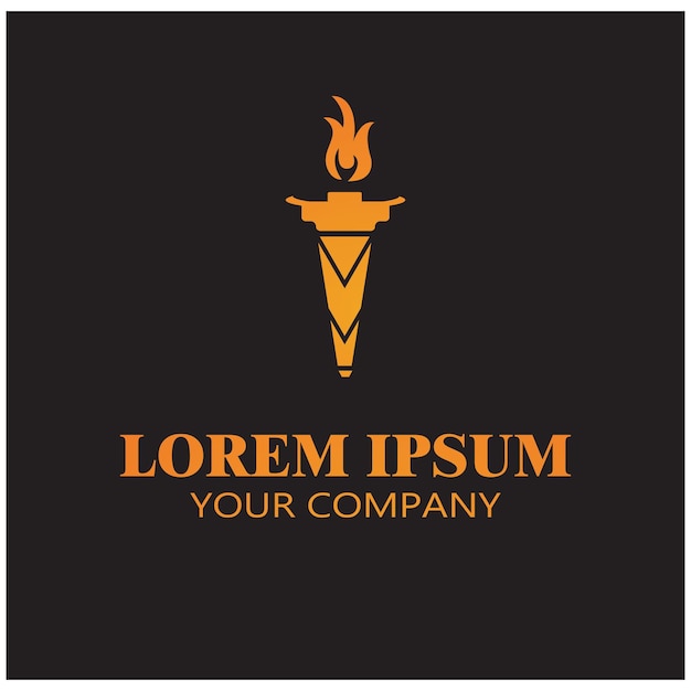Fire torch with flame flat icons set Collection of symbol flaming illustration