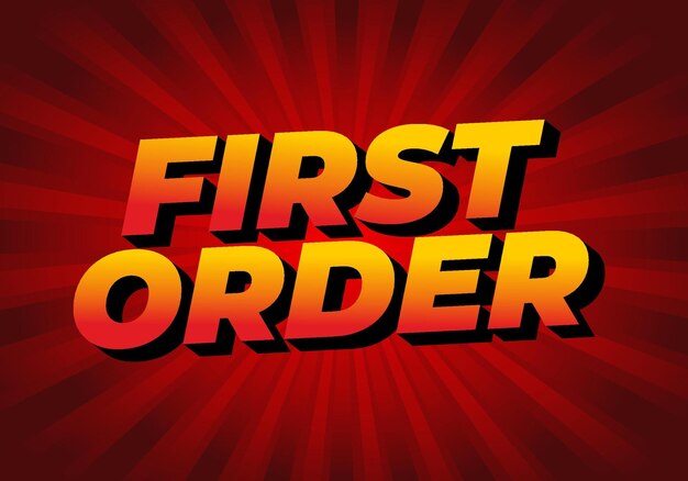 First order Text effect in 3D style with modern colors