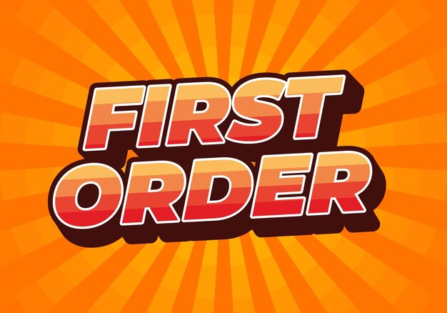First order Text effect in 3D style with modern colors