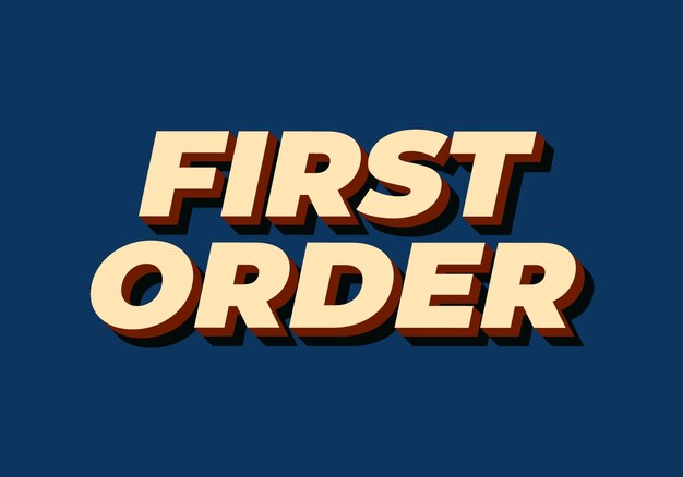 first order text effect in 3d style with modern colors