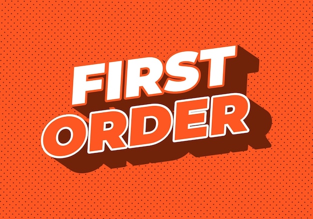 First order Text effect in 3D style with modern colors