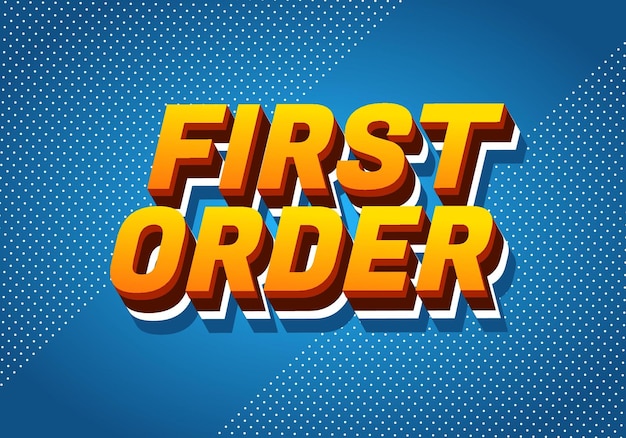First order Text effect in 3D style with modern colors