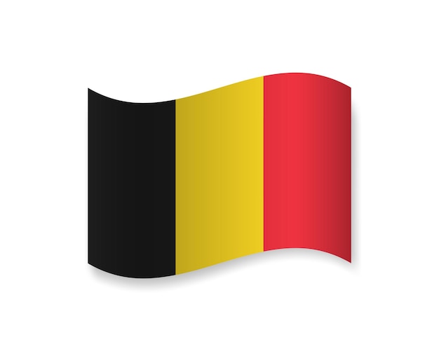 flag of belgium flat icon wavy vector element with shadow best for mobile apps ui and web design