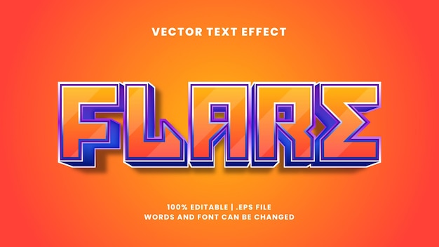 flare simple modern 3d editable text effect